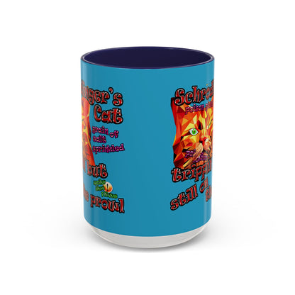 schrodinger's cat - Accent Mug (turquoise)