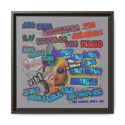 drop the beat - framed canvas art (grey)