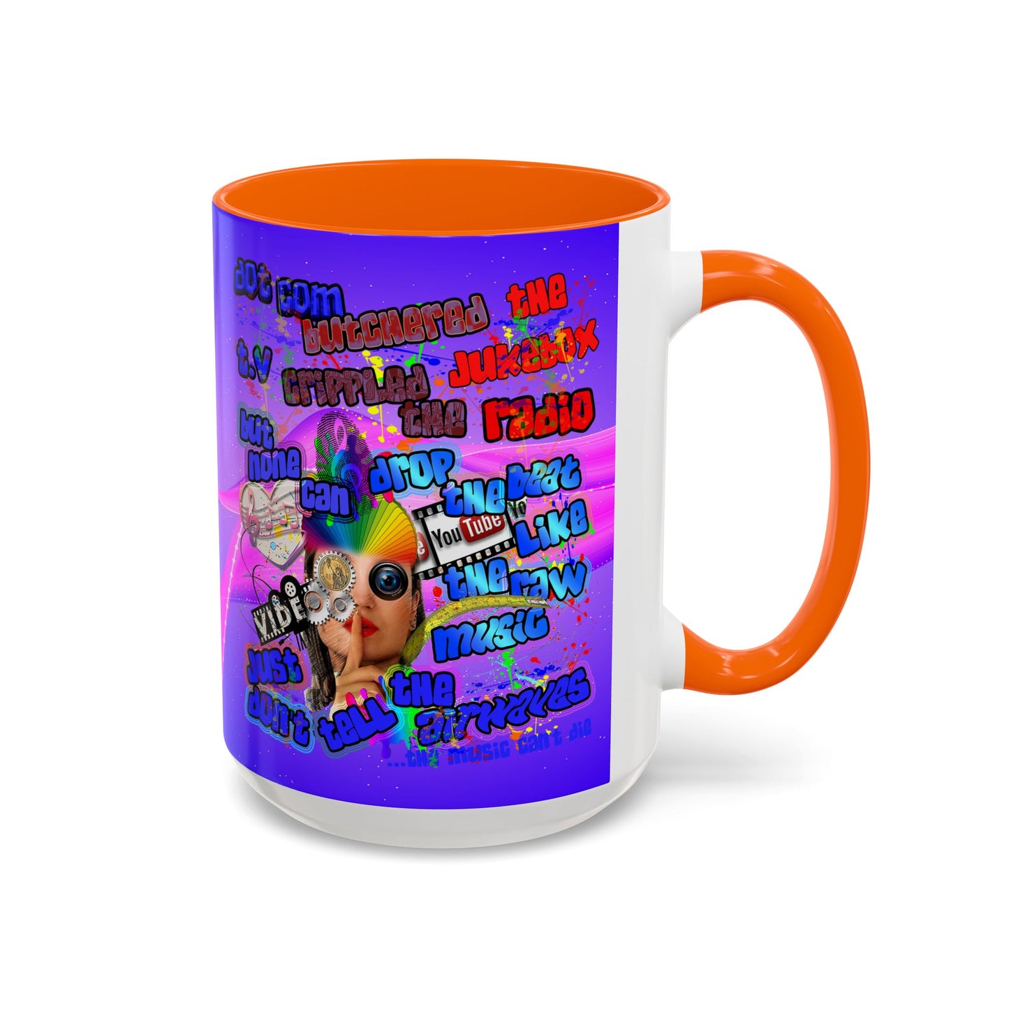 drop the beat - Accent Mug (purple-pink wave)