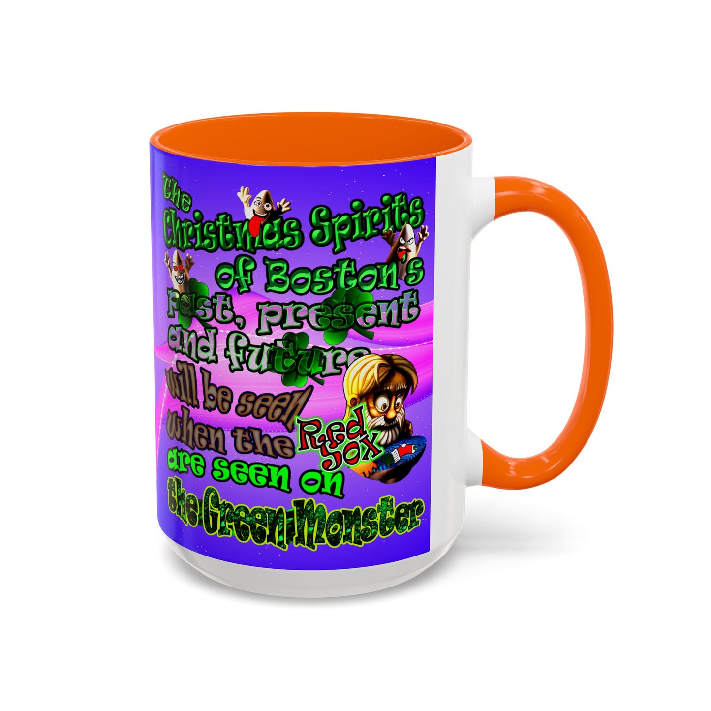 christmas spirits of boston - Accent Mug (purple-pink wave)
