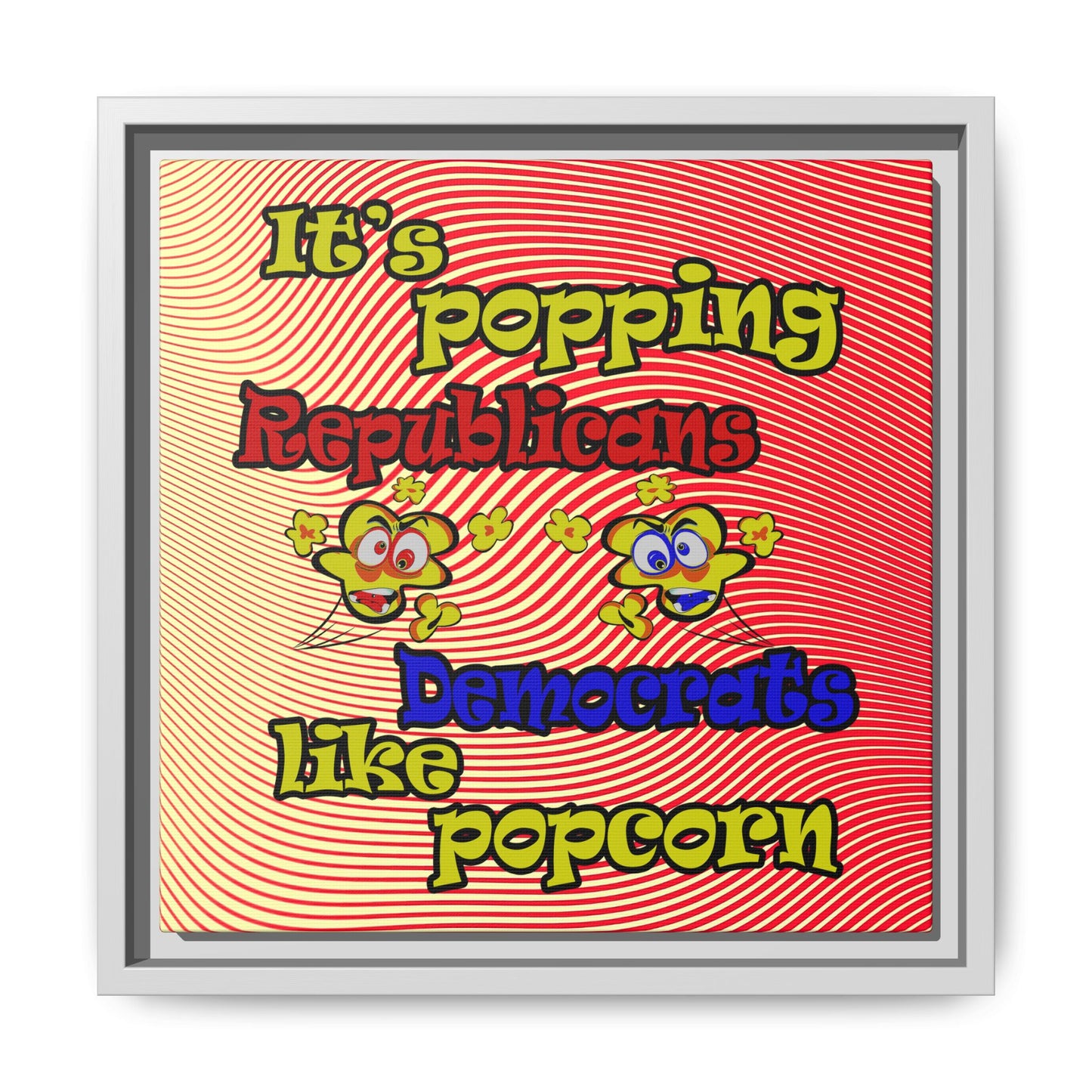 popping like popcorn - framed canvas art (yellow-orange wave)