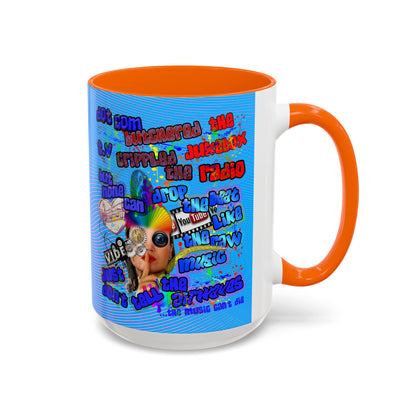 drop the beat - Accent Mug (light blue-purple wave)