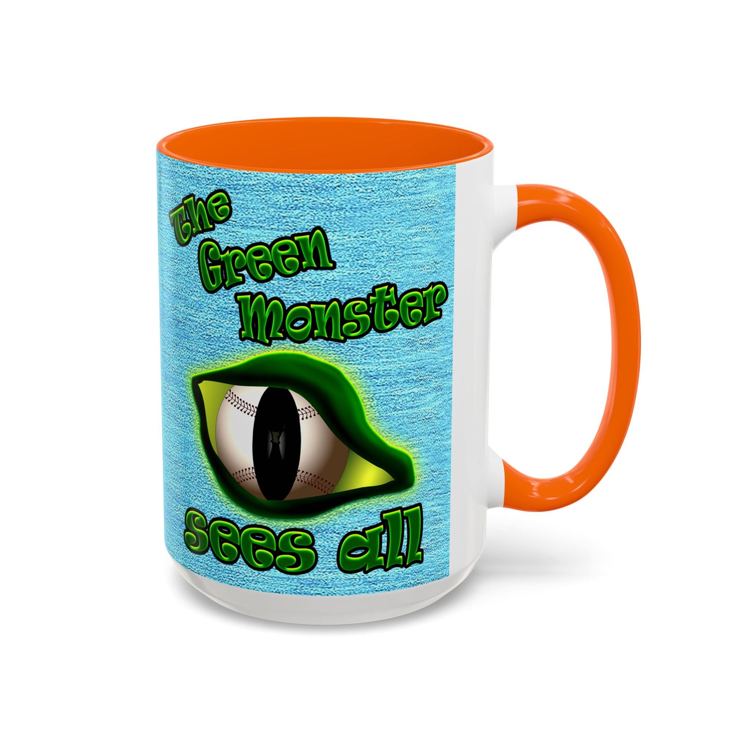 green monster - Accent Mug (faded blue)