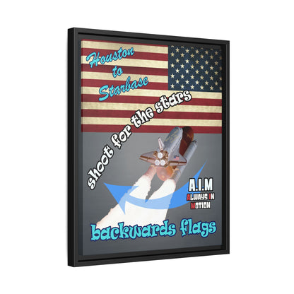 shoot for the stars - framed canvas art (grey-light grey)
