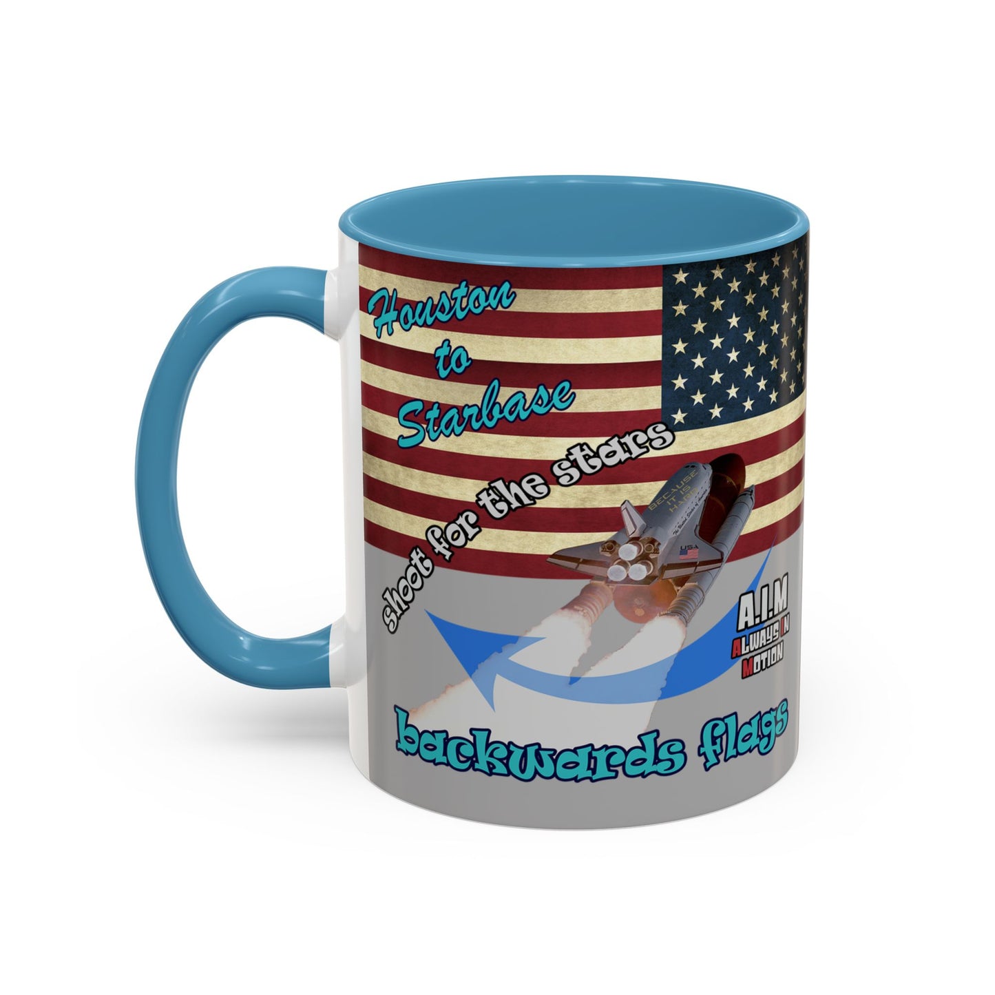 shoot for the stars - Accent Mug (light grey)