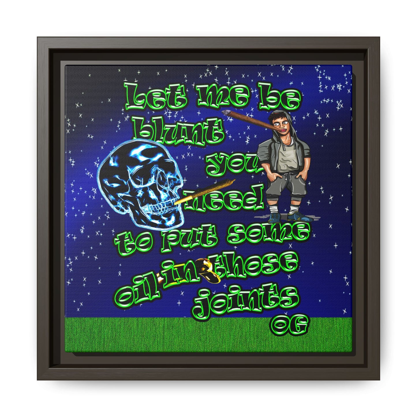 og - framed canvas art ('snoops' background)