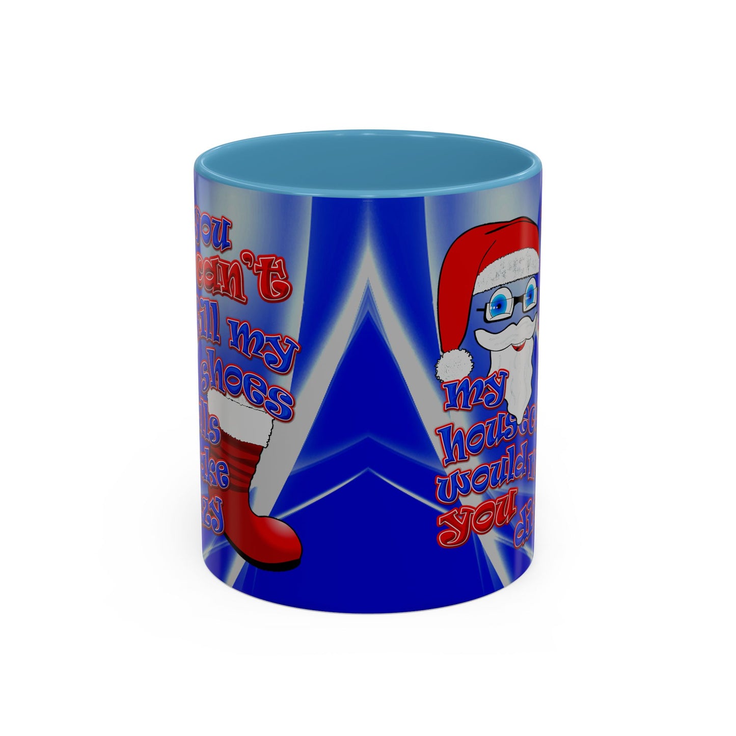 santa's shoes - Accent Mug (blue-white wave)