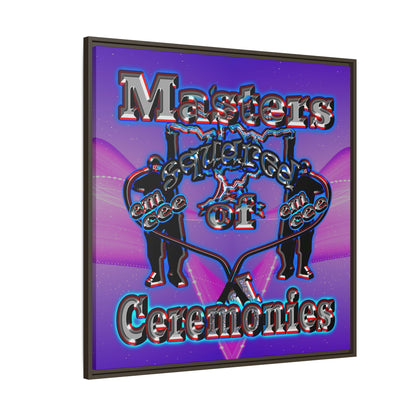 em cee squared - framed canvas art (purple-pink wave)