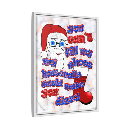 santa's shoes - framed canvas art (white marble)
