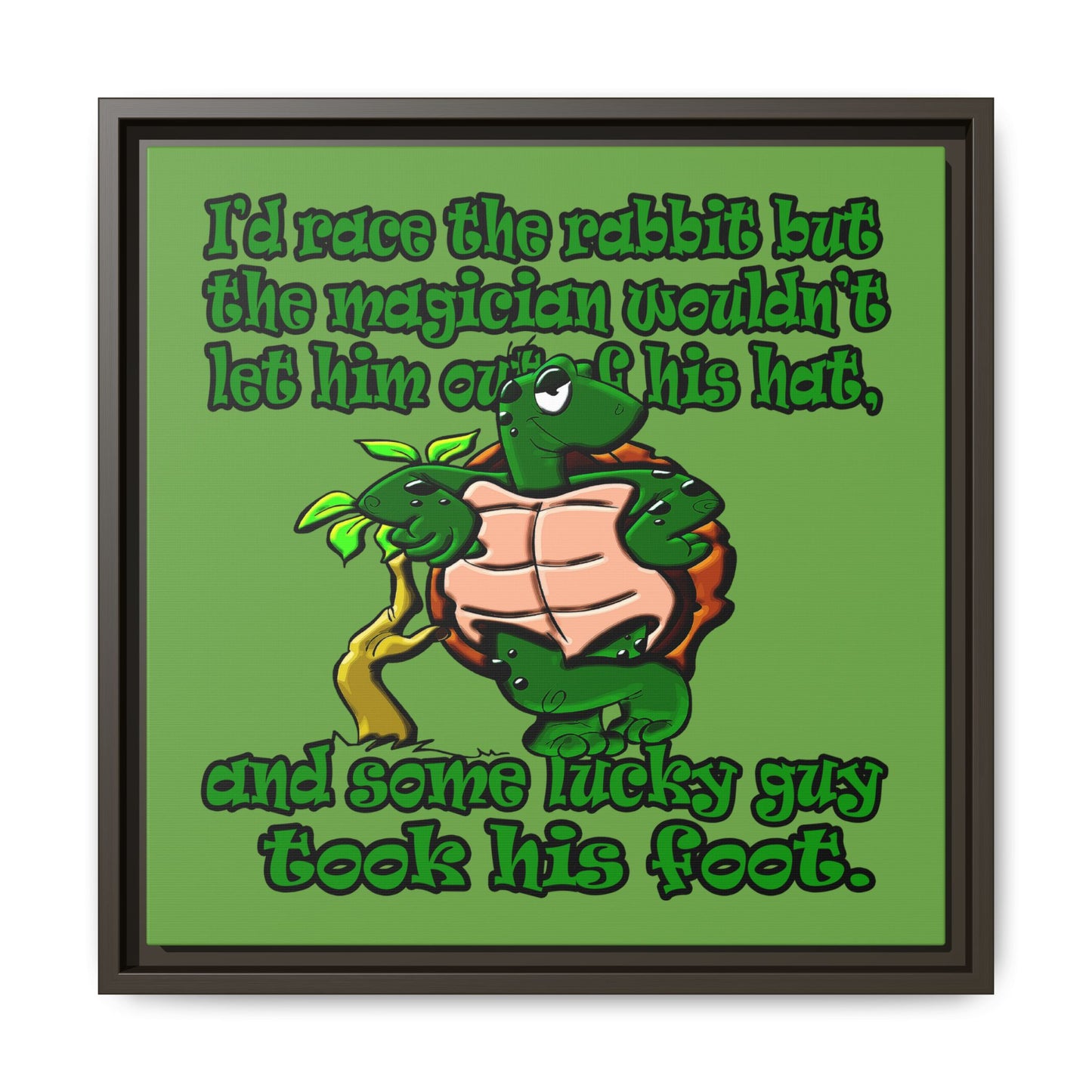 turtle race - framed canvas art (green)