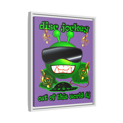 disc jockey - framed canvas art (light purple)