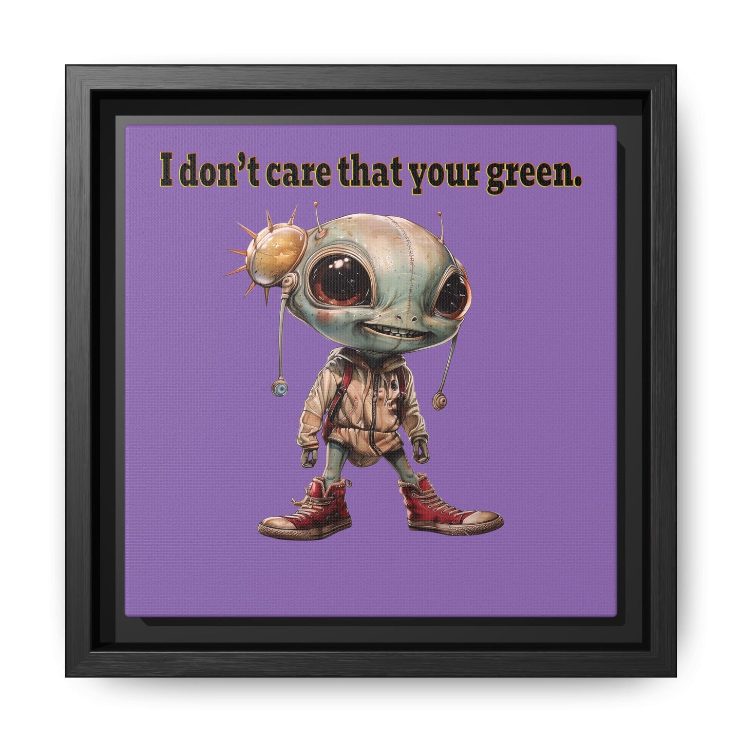 I don't care that your green - framed canvas art (light purple)