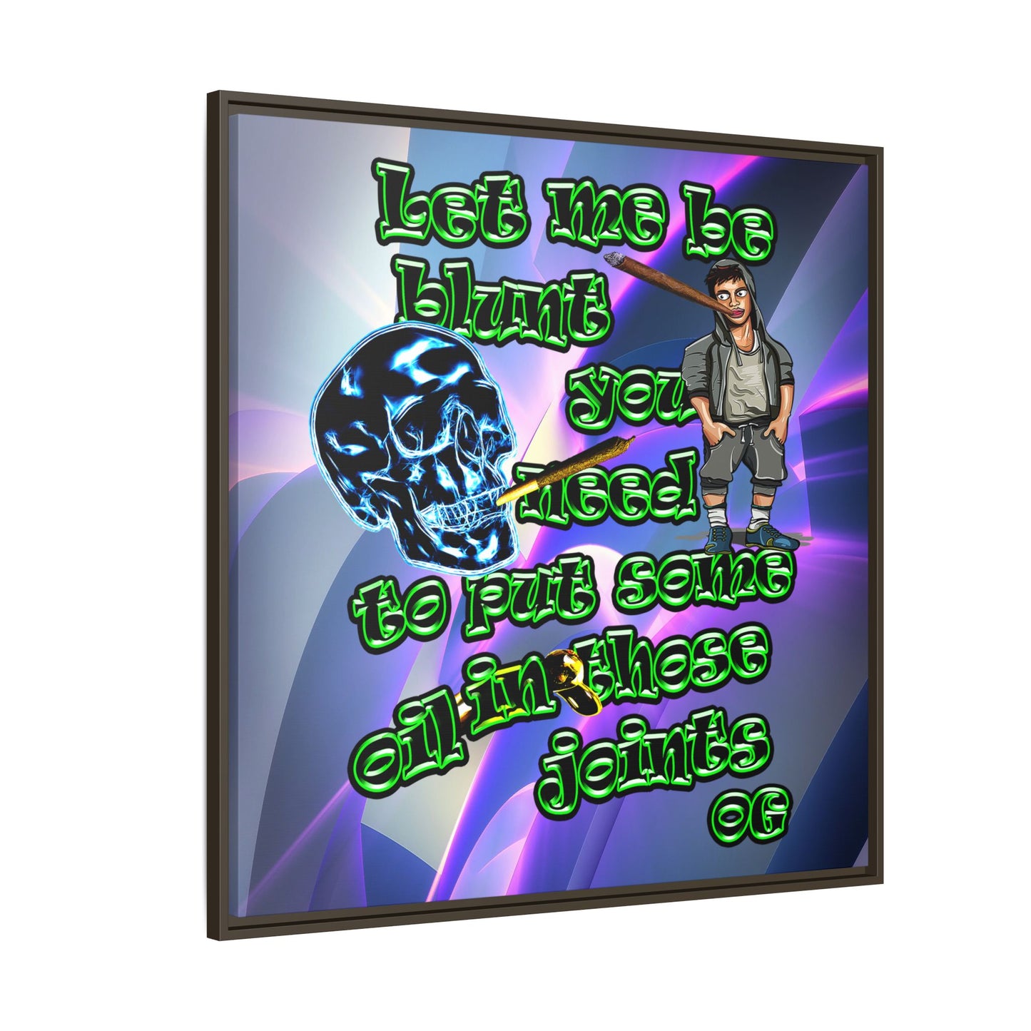 og - framed canvas art (grey-pink wave)