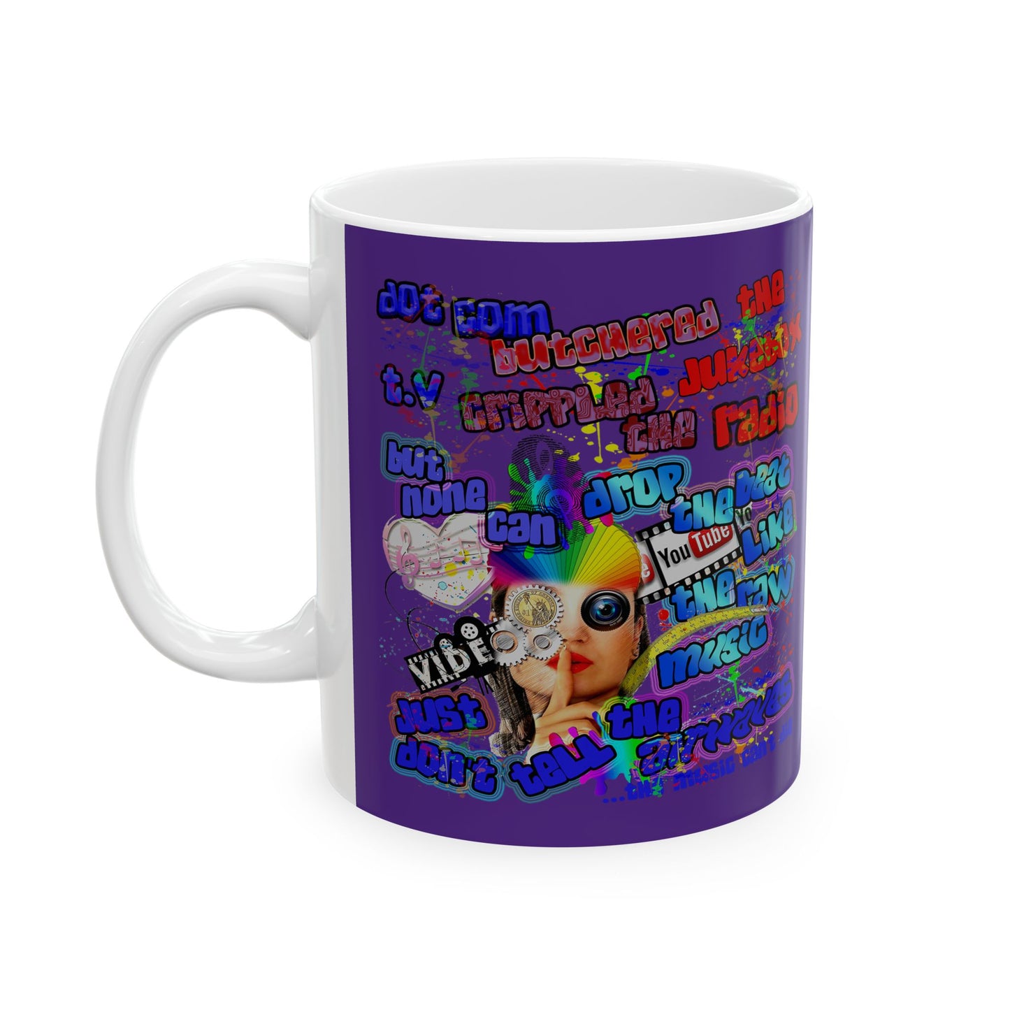 drop the beat - White Mug (purple)