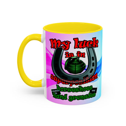 my luck - Accent Mug (light blue-pink wave)