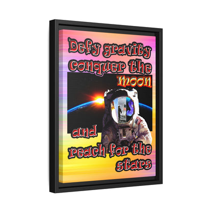 defy conquer reach - framed canvas art (color blur)