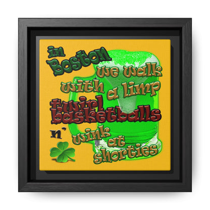 celtics logo - framed canvas art (yellow)