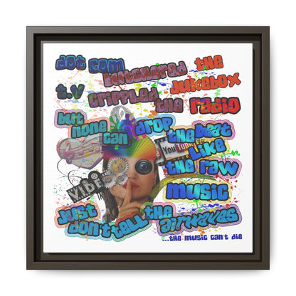 drop the beat - framed canvas art (white)