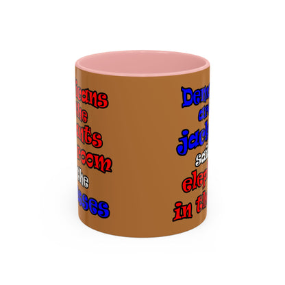 donkeys and elephants - Accent Mug (light brown)
