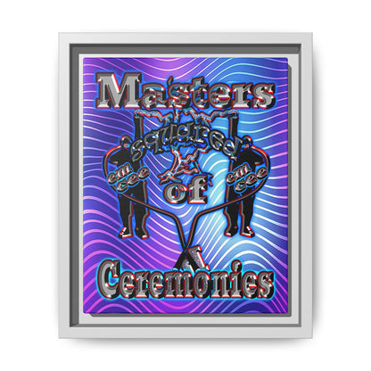 em cee squared - framed canvas art (purple wave)