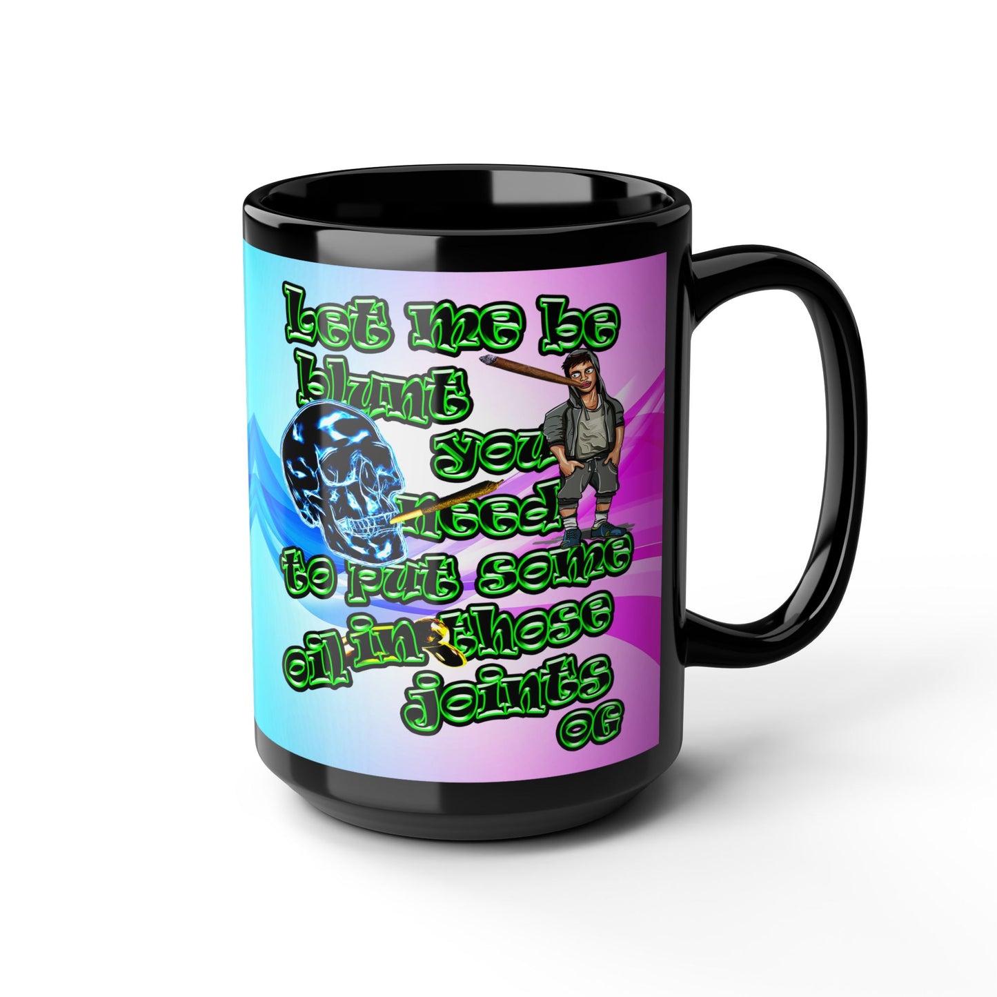 og - Black Mug (light blue-pink wave)