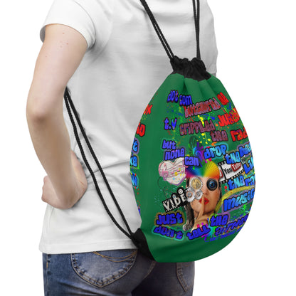 drop the beat - Drawstring Bag (dark green)