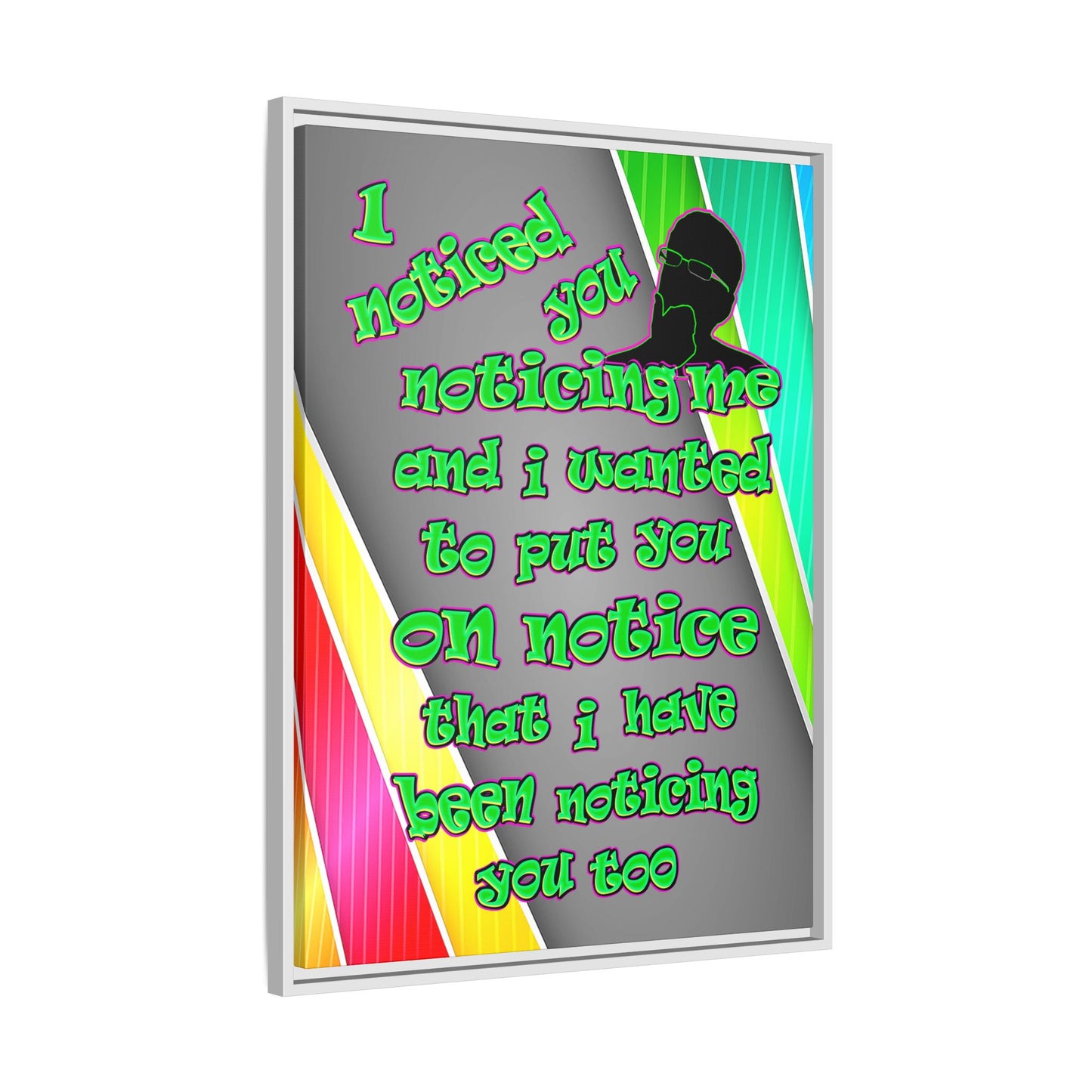 noticed you noticing - framed canvas art (rainbow split)