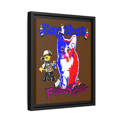 tag that - framed canvas art (brown)
