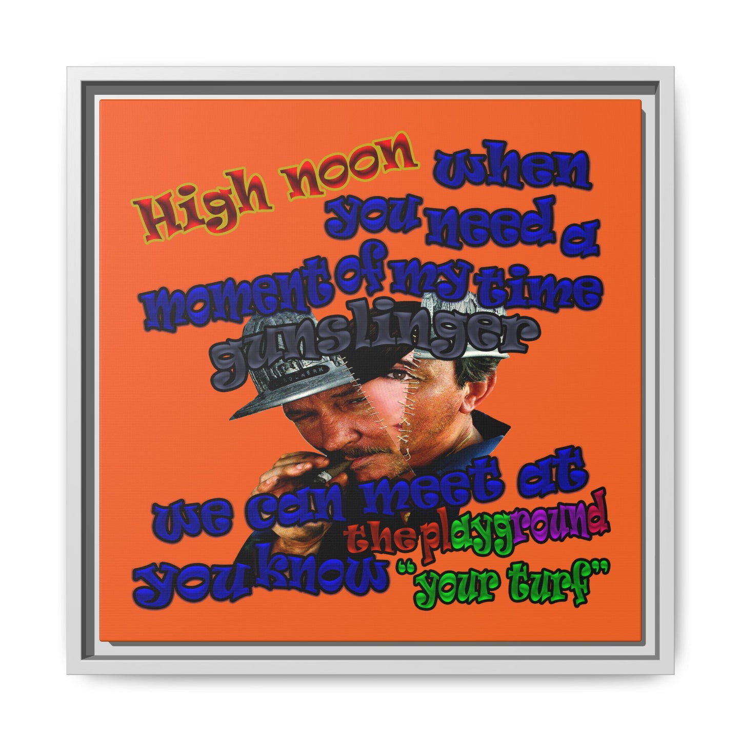 high noon - framed canvas art (orange)