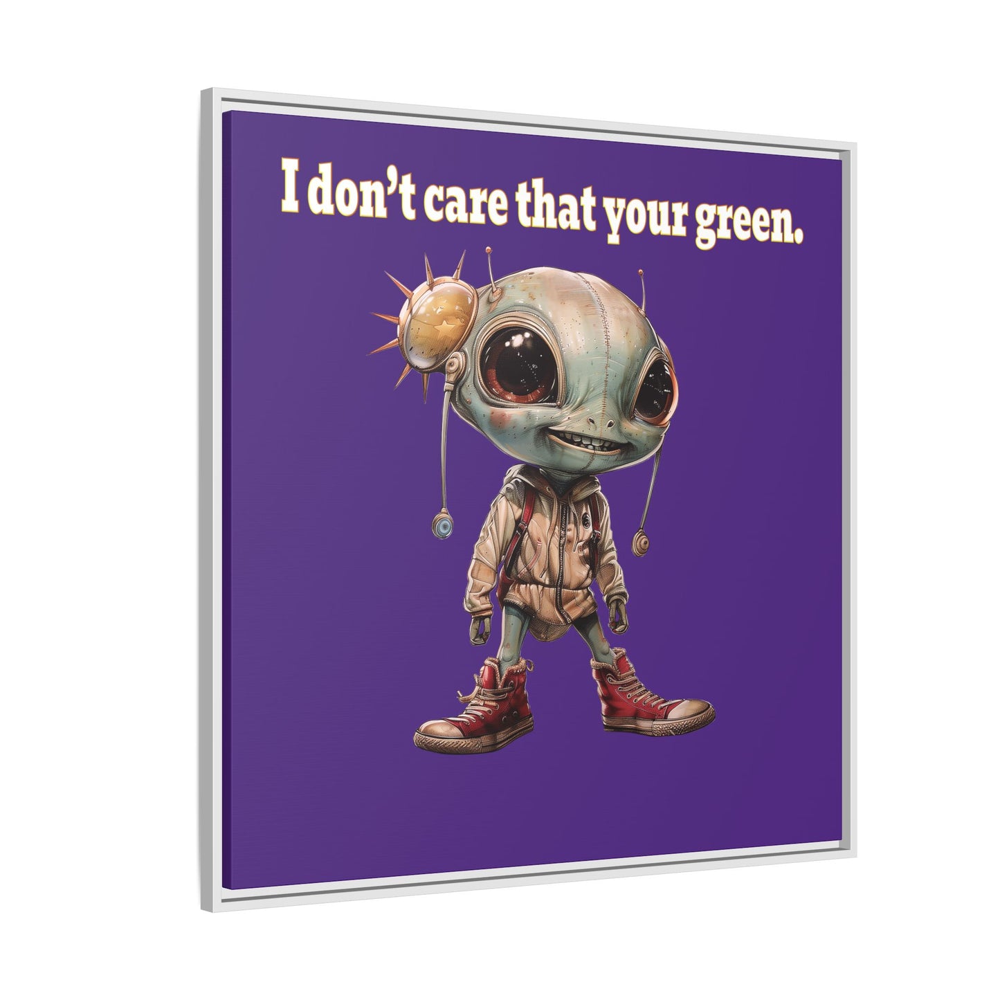 I don't care that your green - framed canvas art (purple)