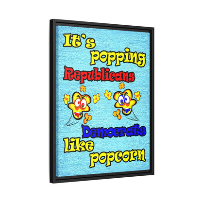 popping like popcorn - framed canvas art (faded dark blue)