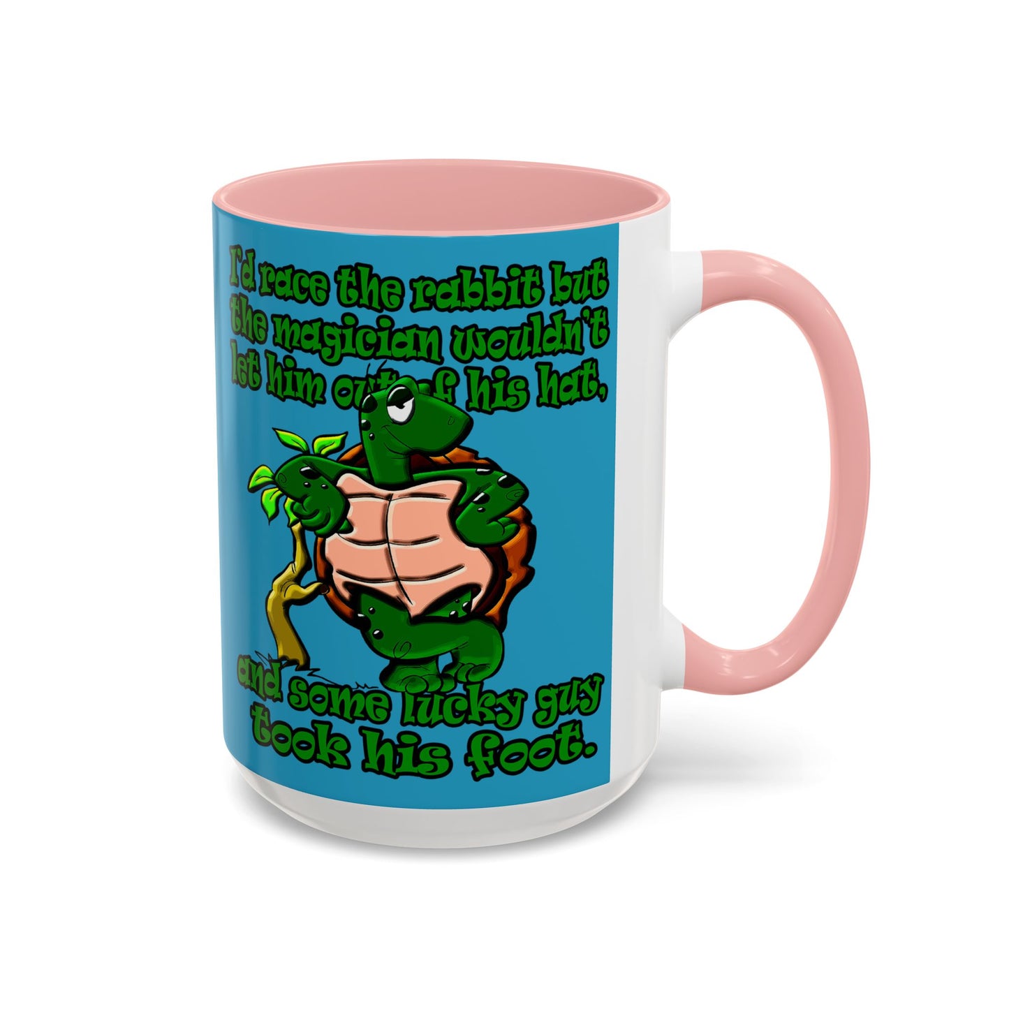 turtle race - Accent Mug (turquoise)