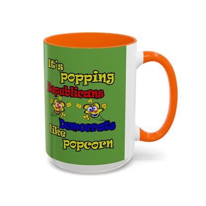 popping like popcorn - Accent Mug (green)