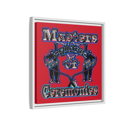 em cee squared - framed canvas art (dark red)