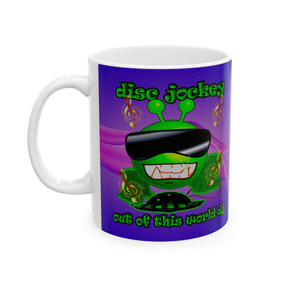 disc jockey - White Mug (purple-pink wave)