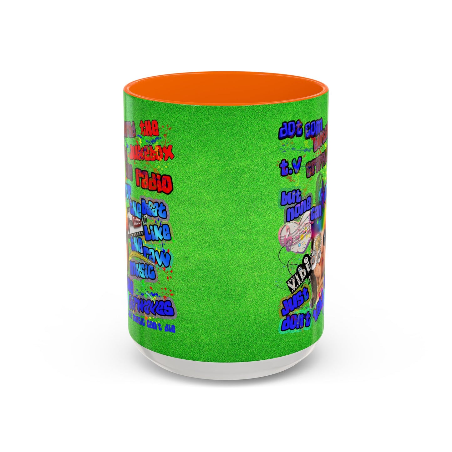 drop the beat - Accent Mug (green turf)