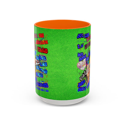 drop the beat - Accent Mug (green turf)
