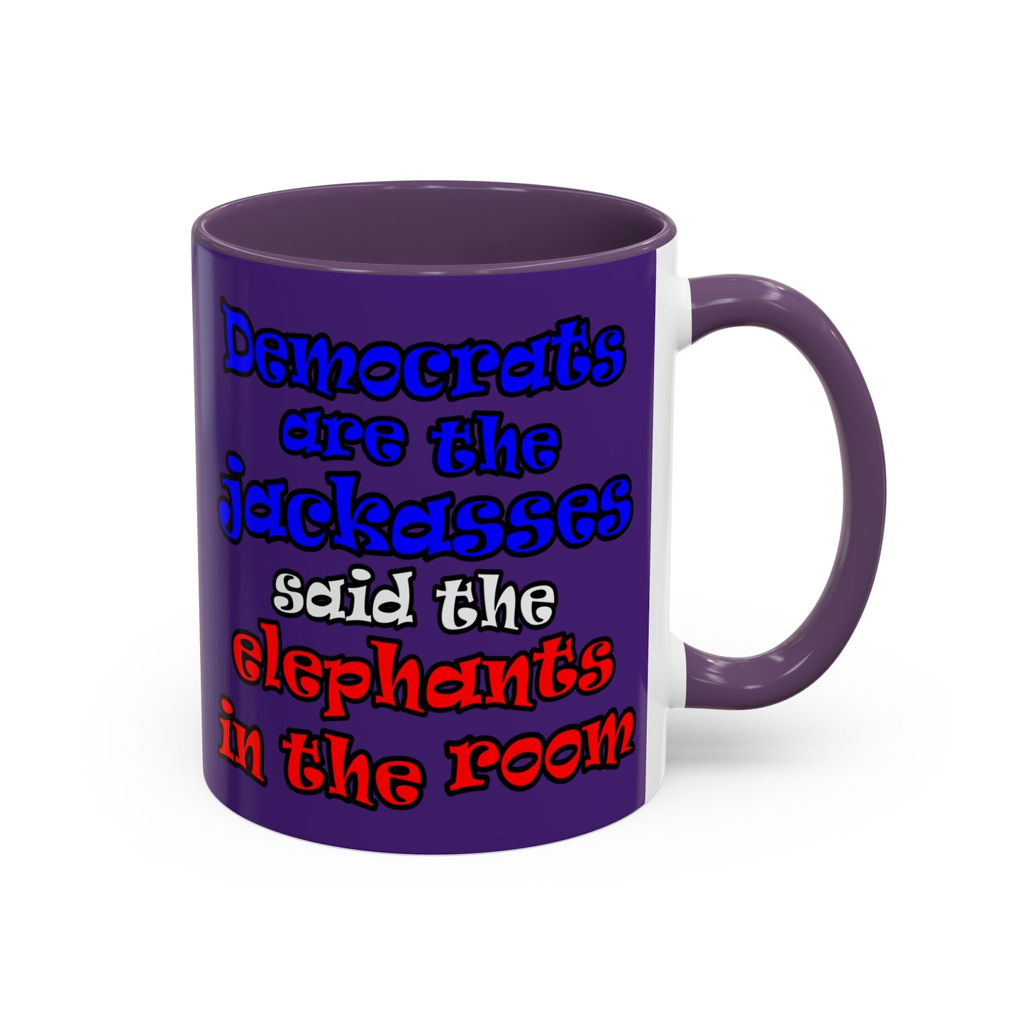 donkeys and elephants - Accent Mug (purple)
