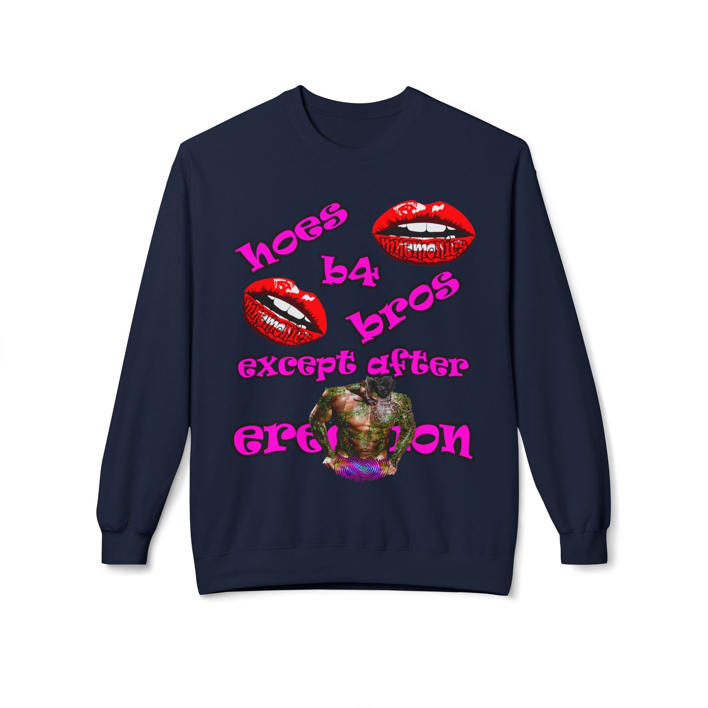 hoes b4 bros - Unisex Midweight Softstyle Fleece Crewneck Sweatshirt