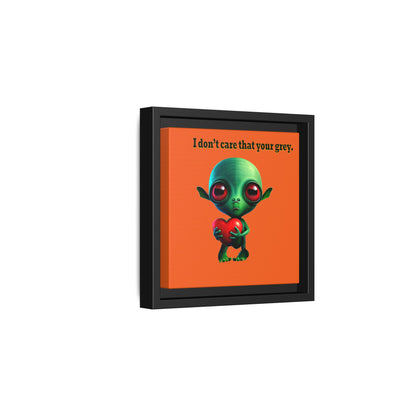 I don't care that your grey - framed canvas art (orange)