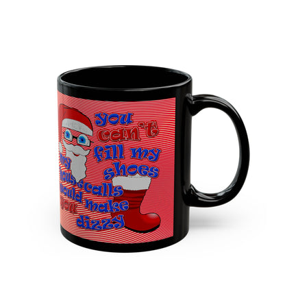 santa's shoes - Black Mug (yellow-orange wave)