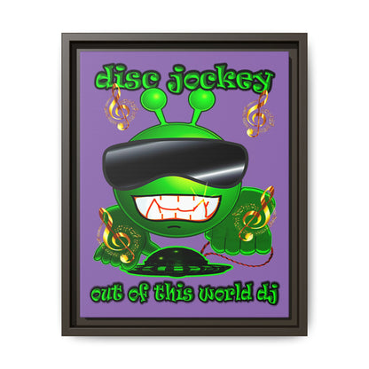 disc jockey - framed canvas art (light purple)