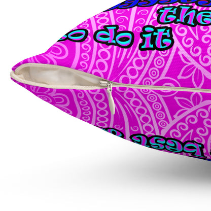 doggystyle - Spun Polyester Square Pillow - (pink swirl)