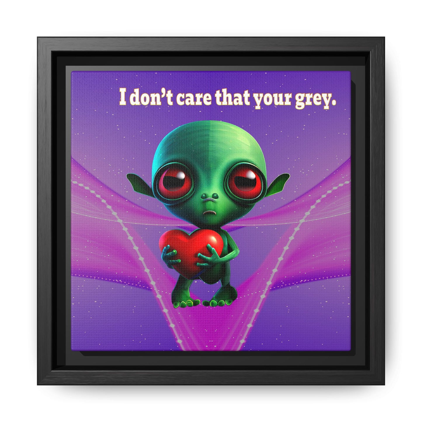 I don't care that your grey - framed canvas art (purple-pink wave)