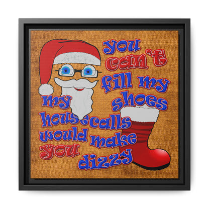 santa's shoes - framed canvas art (brown papyrus)
