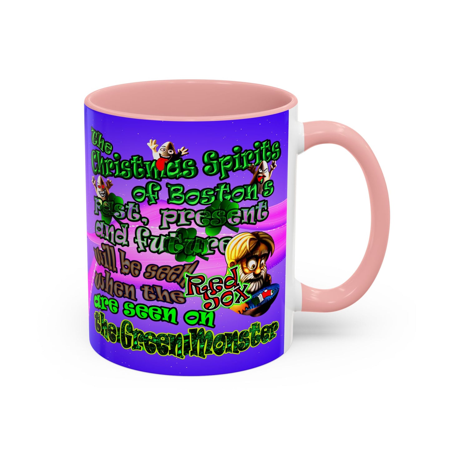christmas spirits of boston - Accent Mug (purple-pink wave)
