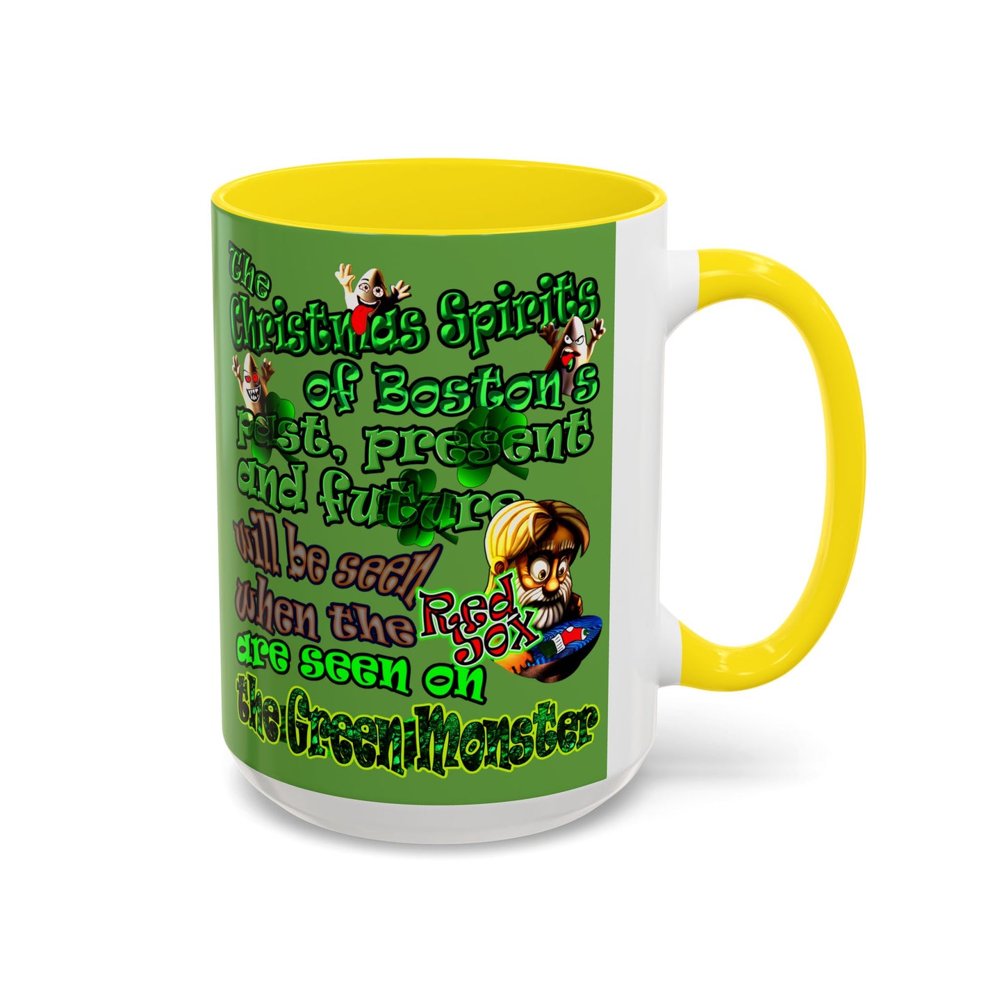 christmas spirits of boston - Accent Mug (green)