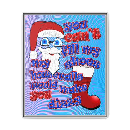 santa's shoes - framed canvas art (light blue-purple wave)