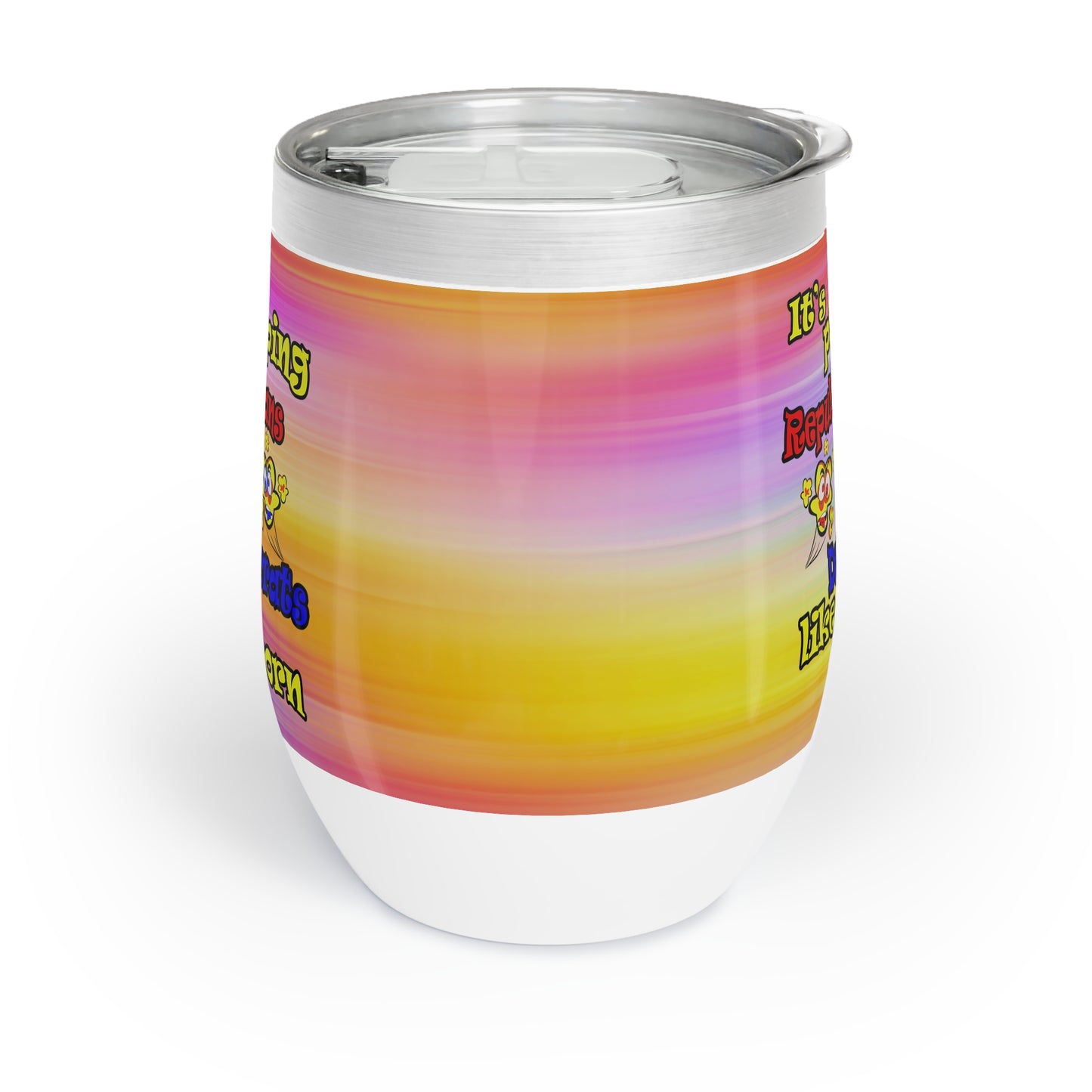 popping like popcorn - Chill Wine Tumbler (color blur)