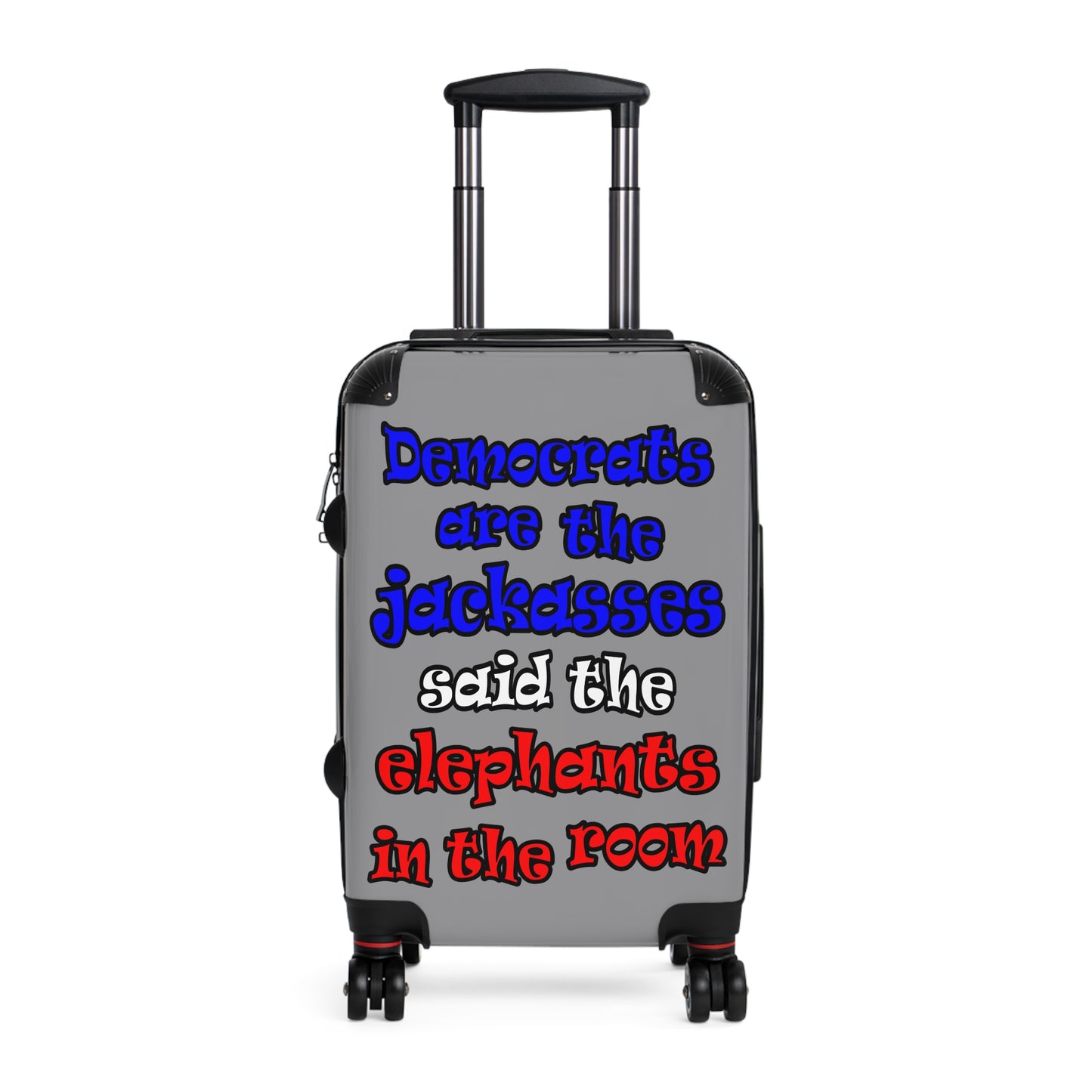 donkeys and elephants - Suitcase (grey)